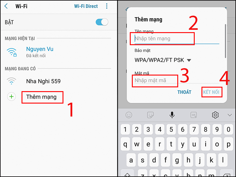 Thêm WiFi ẩn khi tên WiFi không hiện sẵn có trên điện thoại